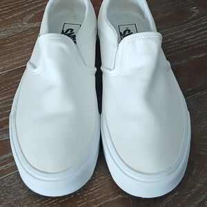 Vans White Slip-On Sneakers